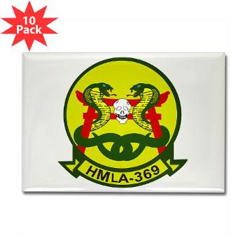 MLAHS369 - M01 - 01 - Marine Lt Atk Helicopter Squadron 369 Rectangle Magnet (10 pack) - Click Image to Close