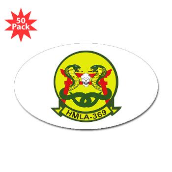 MLAHS369 - M01 - 01 - Marine Lt Atk Helicopter Squadron 369 Sticker (Oval 50 pk) - Click Image to Close