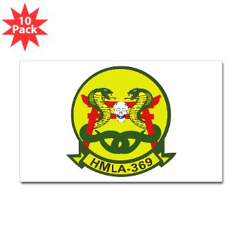 MLAHS369 - M01 - 01 - Marine Lt Atk Helicopter Squadron 369 Sticker (Rectangle 10 pk) - Click Image to Close