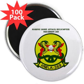 MLAHS369 - M01 - 01 - Marine Lt Atk Helicopter Squadron 369 with Text 2.25" Magnet (100 pack)