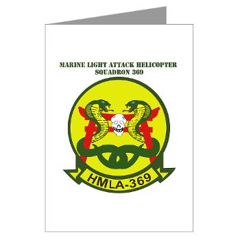 MLAHS369 - M01 - 02 - Marine Lt Atk Helicopter Squadron 369 with Text Greeting Cards (Pk of 10)
