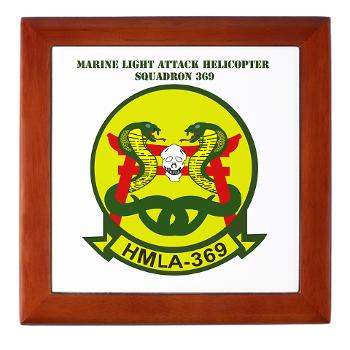 MLAHS369 - M01 - 03 - Marine Lt Atk Helicopter Squadron 369 with Text Keepsake Box