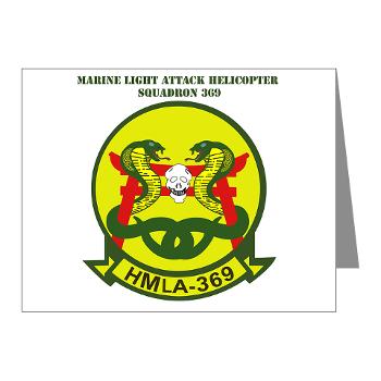 MLAHS369 - M01 - 02 - Marine Lt Atk Helicopter Squadron 369 with Text Note Cards (Pk of 20) - Click Image to Close
