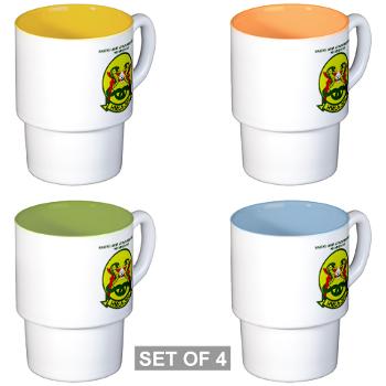 MLAHS369 - M01 - 03 - Marine Lt Atk Helicopter Squadron 369 with Text Stackable Mug Set (4 mugs)