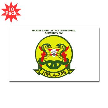 MLAHS369 - M01 - 01 - Marine Lt Atk Helicopter Squadron 369 with Text Sticker (Rectangle 10 pk)