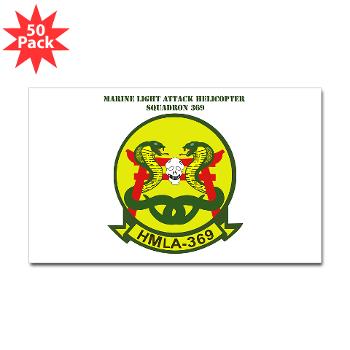MLAHS369 - M01 - 01 - Marine Lt Atk Helicopter Squadron 369 with Text Sticker (Rectangle 50 pk) - Click Image to Close