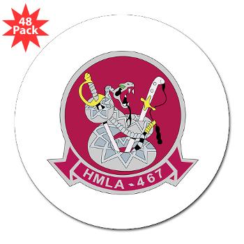 MLAHS467 - M01 - 01 - Marine Light Attack Helicopter Squadron 467 (HMLA-467) - 3" Lapel Sticker (48 pk) - Click Image to Close