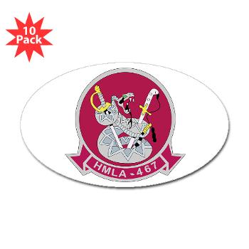 MLAHS467 - M01 - 01 - Marine Light Attack Helicopter Squadron 467 (HMLA-467) - Sticker (Oval 10 pk)