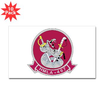 MLAHS467 - M01 - 01 - Marine Light Attack Helicopter Squadron 467 (HMLA-467) - Sticker (Rectangle 10 pk) - Click Image to Close