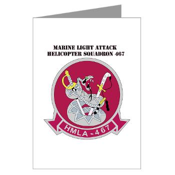 MLAHS467 - M01 - 02 - Marine Light Attack Helicopter Squadron 467 (HMLA-467) with Text - Greeting Cards (Pk of 10)