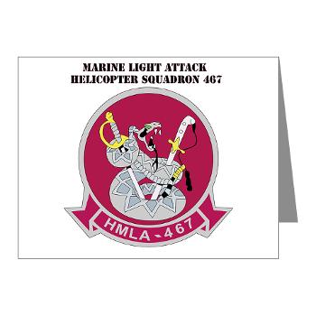 MLAHS467 - M01 - 02 - Marine Light Attack Helicopter Squadron 467 (HMLA-467) with Text - Note Cards (Pk of 20) - Click Image to Close