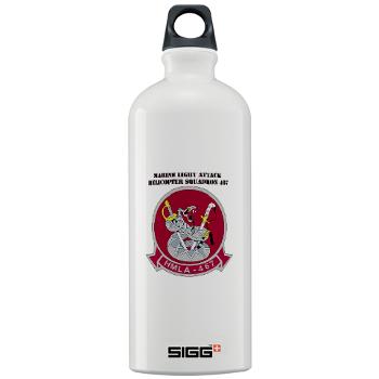 MLAHS467 - M01 - 03 - Marine Light Attack Helicopter Squadron 467 (HMLA-467) with Text - Sigg Water Bottle 1.0L - Click Image to Close