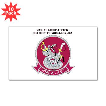 MLAHS467 - M01 - 01 - Marine Light Attack Helicopter Squadron 467 (HMLA-467) with Text - Sticker (Rectangle 10 pk)
