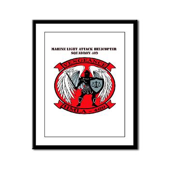 MLAHS469 with Text - M01 - 02 - Marine Light Attack Helicopter Squadron 469 with Text - Framed Panel Print