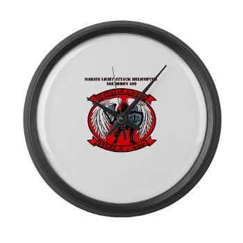 MLAHS469 with Text - M01 - 03 - Marine Light Attack Helicopter Squadron 469 with Text - Large Wall Clock