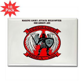 MLAHS469 with Text - M01 - 01 - Marine Light Attack Helicopter Squadron 469 with Text - Rectangle Magnet (10 pack) - Click Image to Close