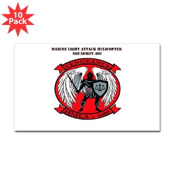 MLAHS469 with Text - M01 - 01 - Marine Light Attack Helicopter Squadron 469 with Text - Sticker (Rectangle 10 pk)