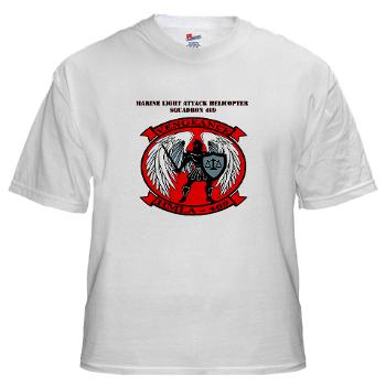 MLAHS469 with Text - A01 - 04 - Marine Light Attack Helicopter Squadron 469 with Text - White T-Shirt - Click Image to Close