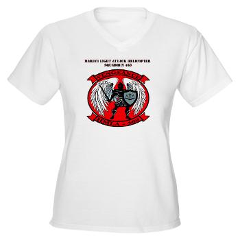 MLAHS469 with Text - A01 - 04 - Marine Light Attack Helicopter Squadron 469 with Text - Women's V-Neck T-Shirt - Click Image to Close