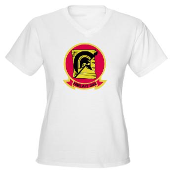 MLATS303 - A01 - 04 - Marine Lt Atk Training Squadron 303 - Women's V-Neck T-Shirt
