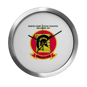 MLATS303 - M01 - 03 - Marine Lt Atk Training Squadron 303 with Text - Modern Wall Clock