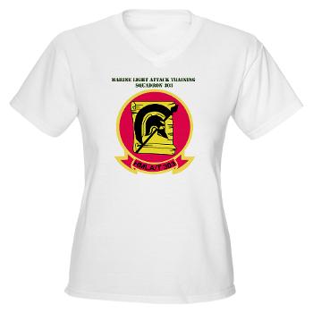 MLATS303 - A01 - 04 - Marine Lt Atk Training Squadron 303 with Text - Women's V-Neck T-Shirt