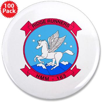 MMHS163 - M01 - 01 - Marine Medium Helicopter Squadron 163 - 3.5" Button (100 pack) - Click Image to Close