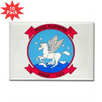 MMHS163 - M01 - 01 - Marine Medium Helicopter Squadron 163 - Rectangle Magnet (10 pack) - Click Image to Close
