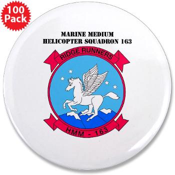 MMHS163 - M01 - 01 - Marine Medium Helicopter Squadron 163 with Text - 3.5" Button (100 pack)