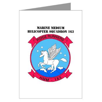 MMHS163 - M01 - 02 - Marine Medium Helicopter Squadron 163 with Text - Greeting Cards (Pk of 10)