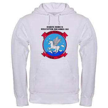 MMHS163 - A01 - 03 - Marine Medium Helicopter Squadron 163 with Text - Hooded Sweatshirt