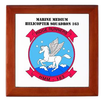 MMHS163 - M01 - 03 - Marine Medium Helicopter Squadron 163 with Text - Keepsake Box