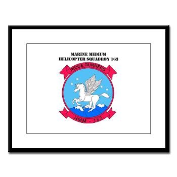 MMHS163 - M01 - 02 - Marine Medium Helicopter Squadron 163 with Text - Large Framed Print - Click Image to Close