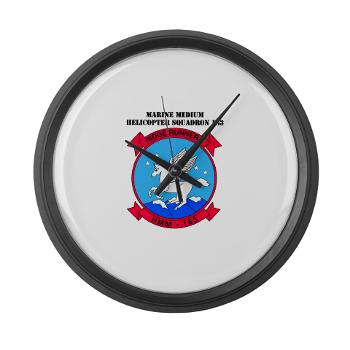 MMHS163 - M01 - 03 - Marine Medium Helicopter Squadron 163 with Text - Large Wall Clock