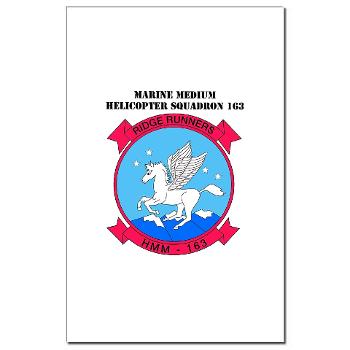 MMHS163 - M01 - 02 - Marine Medium Helicopter Squadron 163 with Text - Mini Poster Print