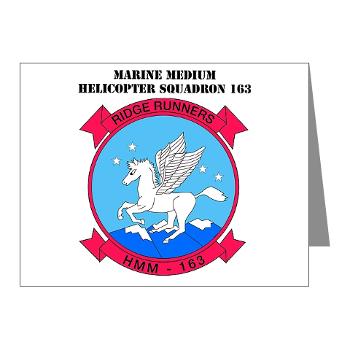 MMHS163 - M01 - 02 - Marine Medium Helicopter Squadron 163 with Text - Note Cards (Pk of 20)