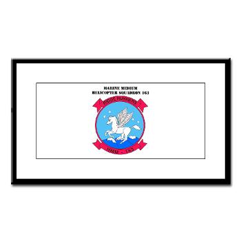 MMHS163 - M01 - 02 - Marine Medium Helicopter Squadron 163 with Text - Small Framed Print