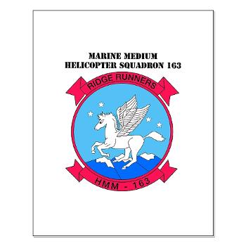 MMHS163 - M01 - 02 - Marine Medium Helicopter Squadron 163 with Text - Small Poster