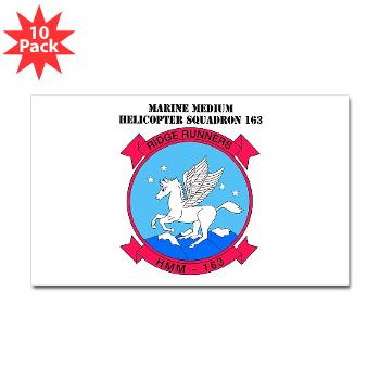 MMHS163 - M01 - 01 - Marine Medium Helicopter Squadron 163 with Text - Sticker (Rectangle 10 pk) - Click Image to Close