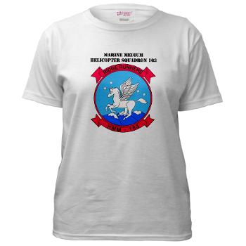 MMHS163 - A01 - 04 - Marine Medium Helicopter Squadron 163 with Text - Women's T-Shirt
