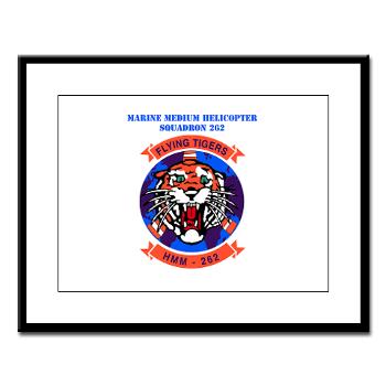 MMHS262 - M01 - 02 - Marine Medium Helicopter Squadron 262 with Text Large Framed Print