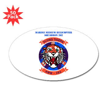 MMHS262 - M01 - 01 - Marine Medium Helicopter Squadron 262 with Text Sticker (Oval 50 pk) - Click Image to Close