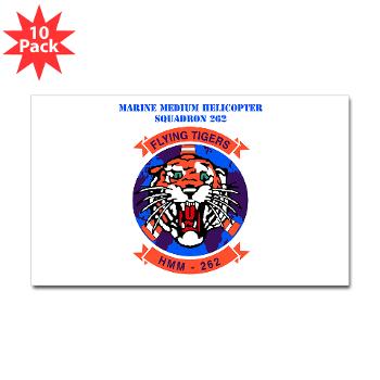 MMHS262 - M01 - 01 - Marine Medium Helicopter Squadron 262 with Text Sticker (Rectangle 10 pk)