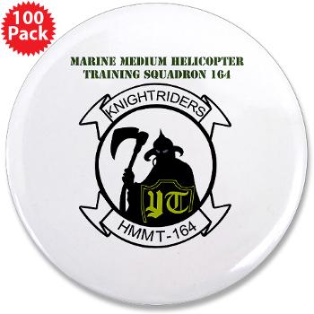 MMHTS164 - M01 - 01 - Marine Med Helicopter Tng Sqdrn 164 with Text - 3.5" Button (100 pack)