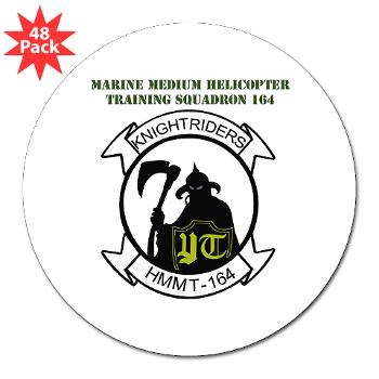 MMHTS164 - M01 - 01 - Marine Med Helicopter Tng Sqdrn 164 with Text - 3" Lapel Sticker (48 pk) - Click Image to Close