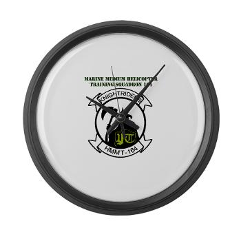 MMHTS164 - M01 - 03 - Marine Med Helicopter Tng Sqdrn 164 with Text - Large Wall Clock