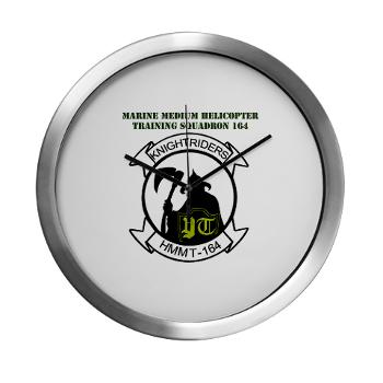 MMHTS164 - M01 - 03 - Marine Med Helicopter Tng Sqdrn 164 with Text - Modern Wall Clock