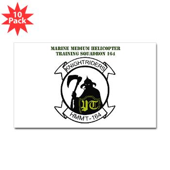 MMHTS164 - M01 - 01 - Marine Med Helicopter Tng Sqdrn 164 with Text - Sticker (Rectangle 10 pk) - Click Image to Close