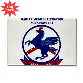 MMTS161 - M01 - 01 - Marine Medium Tiltrotor Squadron 161 with Text - Rectangle Magnet (100 pack)