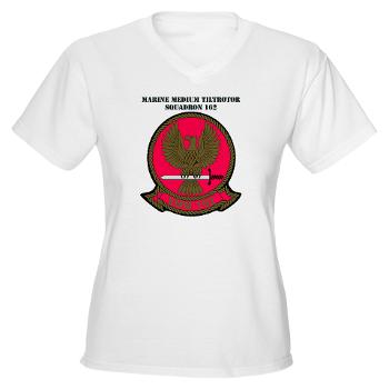 MMTS162 - A01 - 04 - Marine Medium Tiltrotor Squadron 162 (VMM-162) with Text Women's V-Neck T-Shirt